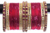 Costume Matching 40 Pc Indian Metal Bangles Bracelet Set in Size 2.8 Hot Pink / Rani