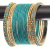 Costume Matching 40 Pc Indian Metal Bangles Bracelet Set in Size 2.8 Teal Green / Rama