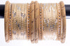 Costume Matching 40 Pc Indian Metal Bangles Bracelet Set in Size 2.8 Light Brown