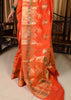 Banarasi Vastra Chanderi Silk Floral Meena Buta Saree Zari Woven Skirt Border