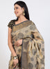 Banarasi Vastra Tissue Silk Baswada Zari Woven Saree Circle Light Brown & Gold