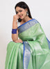 Banarasi Vastra Kora Silk Tanchoi Saree Zari Woven Floral Sari Contrast Border