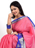 Banarasi Vastra Kora Silk Resham Tanchoi Saree & Zari Woven Skirt Border Pink