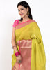Banarasi Vastra Kora Silk Resham Tanchoi Saree with Zari Woven Skirt Border
