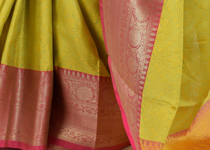 Banarasi Vastra Kora Silk Resham Tanchoi Saree with Zari Woven Skirt Border