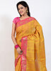 Banarasi Vastra Resham Woven Floral Pattern Silk Saree with Magenta Zari Border