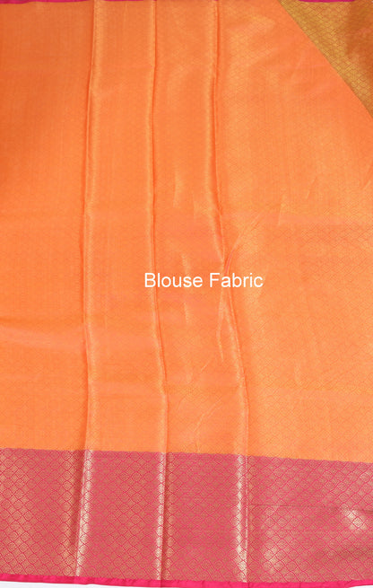 Banarasi Vastra Kora Silk Tanchoi Saree Zari & Resham Woven Skirt Border Yellow