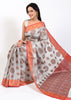 Banarasi Vastra Tissue Silk Baswada Saree with Copper Zari Woven Silver Gray