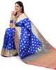 Banarasi Vastra Satin Silk Woven Zari Brocade Heavy Banarasi Saree Blue