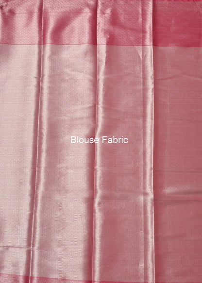 Banarasi Vastra Chanderi Silk Woven Saree with Silver Zari Brocade Floral Zaal