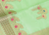 Banarasi Vastra Pure Banarasi Handloom Dupion Silk Zari Woven Saree Green