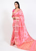 Banarasi Vastra Pure Banarasi Handloom Dupion Silk Zari Woven Saree Peach