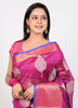 Banarasi Vastra Cotton Soft Saree With Large Leafs Buta & Floral Zari Border
