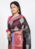 Banarasi Vastra Cotton Soft Saree With Large Leafs Buta & Floral Zari Border