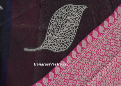 Banarasi Vastra Cotton Soft Saree With Large Leafs Buta & Floral Zari Border