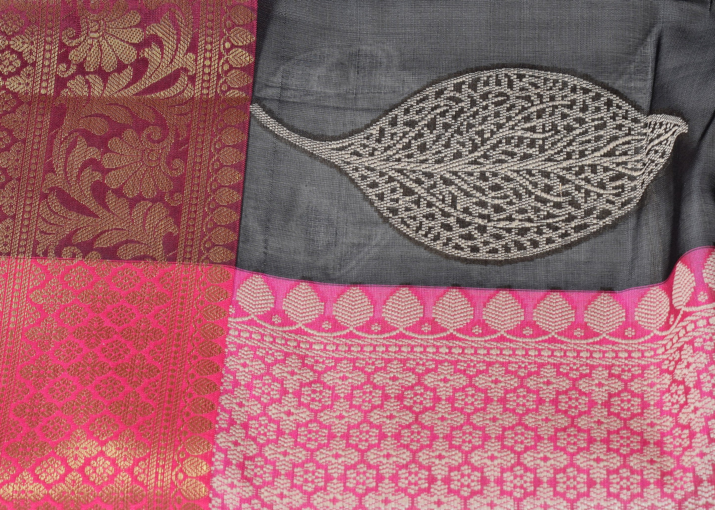 Banarasi Vastra Cotton Soft Saree With Large Leafs Buta & Floral Zari Border