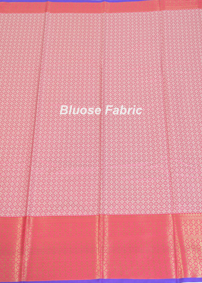 Banarasi Vastra Cotton Soft Saree With Large Leafs Buta & Floral Zari Border