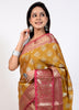 Banarasi Vastra Semi Katan Silk Woven Saree Silver Zari Buta Paisley Border Anti