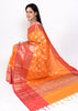 Banarasi Vastra Semi Katan Silk Woven Saree Silver Zari Buta Paisley Border