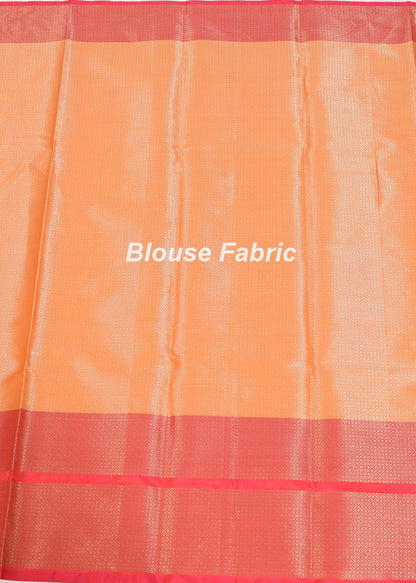 Banarasi Vastra Semi Katan Silk Woven Saree Silver Zari Buta Paisley Border