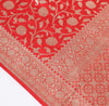 100% Pure Katan Silk Banarasi Handloom Woven Floral Zari Zaal Saree Sari Red