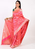 100% Pure Katan Silk Banarasi Handloom Multi Shades Pink Zari Zaal Woven Saree