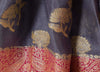 Gray & Magenta Pure Khaddi Chiffon Silk Banarasi Handloom Premium Saree Fabric