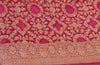 Gray & Magenta Pure Khaddi Chiffon Silk Banarasi Handloom Premium Saree Fabric