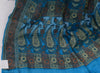 Teal Blue Pure Khaddi Chiffon Silk Banarasi Handloom Zari Woven Motifs Saree