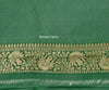Green Pure Khaddi Georgette Silk Banarasi Handloom Woven Zari Zaal Saree Fabric