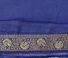 Blue Pure Khaddi Georgette Silk Banarasi Handloom Woven Zari Zaal Saree Fabric