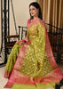 Banarasi Vastra Kora Silk Moonga Check Zari Zaal Contrast Pallu Border Green