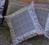 Banarasi Bed Cover Set Indian Ethnic Traditional Silk Woven Resham Brocade Blue