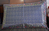 Banarasi Bed Cover Set Indian Ethnic Traditional Silk Woven Resham Brocade Blue