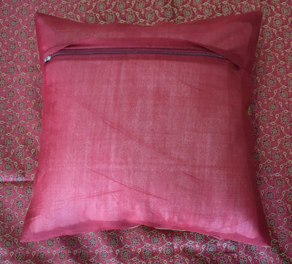 Banarasi Bed Cover Set Indian Ethnic Traditional Woven Resham Brocade Maroon