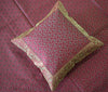Banarasi Bed Cover Set Indian Ethnic Traditional Woven Resham Brocade Maroon