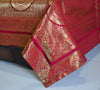 Banarasi Bed Cover Set Indian Ethnic Traditional Silk Woven Zari Brocade Maroon