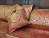 Banarasi Bed Cover Set Indian Ethnic Traditional Silk Woven Zari Brocade Maroon