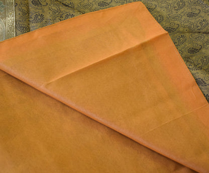Banarasi Bed Cover Set Indian Ethnic Traditional Woven Resham Brocade Mustard
