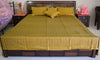Banarasi Bed Cover Set Indian Ethnic Traditional Woven Resham Brocade Mustard