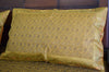 Banarasi Bed Cover Set Indian Ethnic Traditional Woven Resham Brocade Mustard