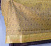 Banarasi Bed Cover Set Indian Ethnic Traditional Woven Resham Brocade Mustard