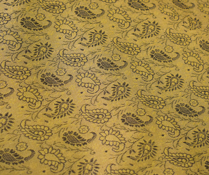 Banarasi Bed Cover Set Indian Ethnic Traditional Woven Resham Brocade Mustard