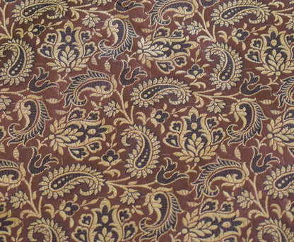 Banarasi Bed Cover Set Indian Ethnic Traditional Silk Woven Resham Brocade Brown
