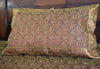 Banarasi Bed Cover Set Indian Ethnic Traditional Silk Woven Resham Brocade Brown