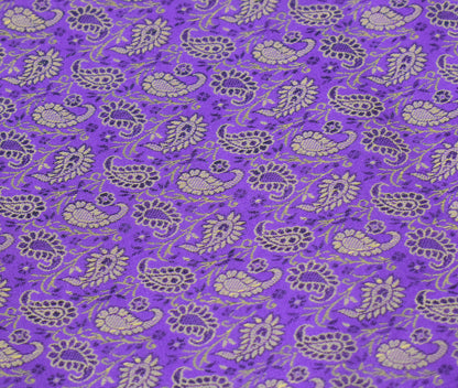Banarasi Bed Cover Set Indian Ethnic Traditional Woven Resham Brocade Purple