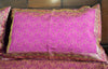 Banarasi Bed Cover Set Indian Ethnic Traditional Woven Resham Brocade Magenta