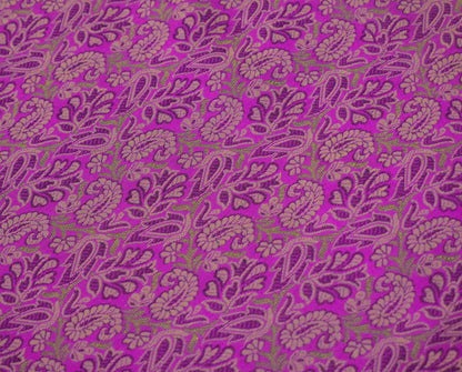 Banarasi Bed Cover Set Indian Ethnic Traditional Woven Resham Brocade Magenta