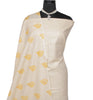 Khadi Cotton Silk Cream Dress Material Printed Bhagalpuri Salwar Kameez Dupatta
