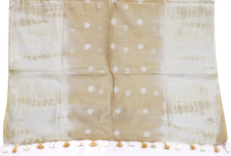 Pure Cotton Brown Dress Material Woven Ikaat Bhagalpuri Salwar Kameez Dupatta